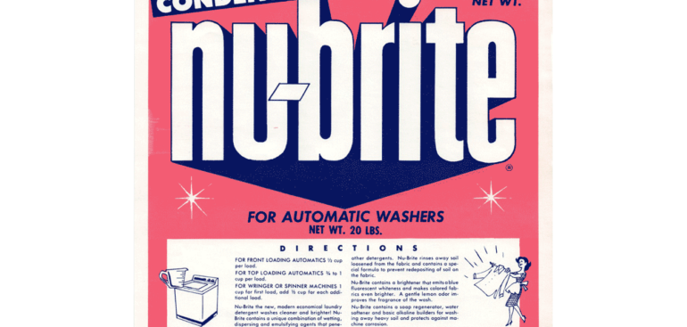 An ad from the 60's, featuring one of Hal Brainerd's products, nu-brite laundry detergent